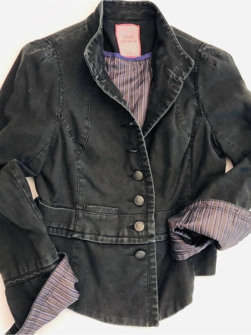FREE PEOPLE Lined Cuff Button Down Military
